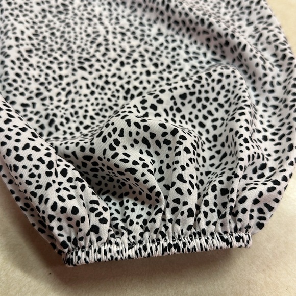 Altar’d State Animal Print Boho SquareNeck Off Shoulder Ballon Sleeve Crop Top S - Picture 5 of 8